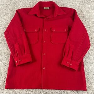 Boy Scouts of America Shirt Jacket Shacket Medium BSA Red Wool Blend Coat R1